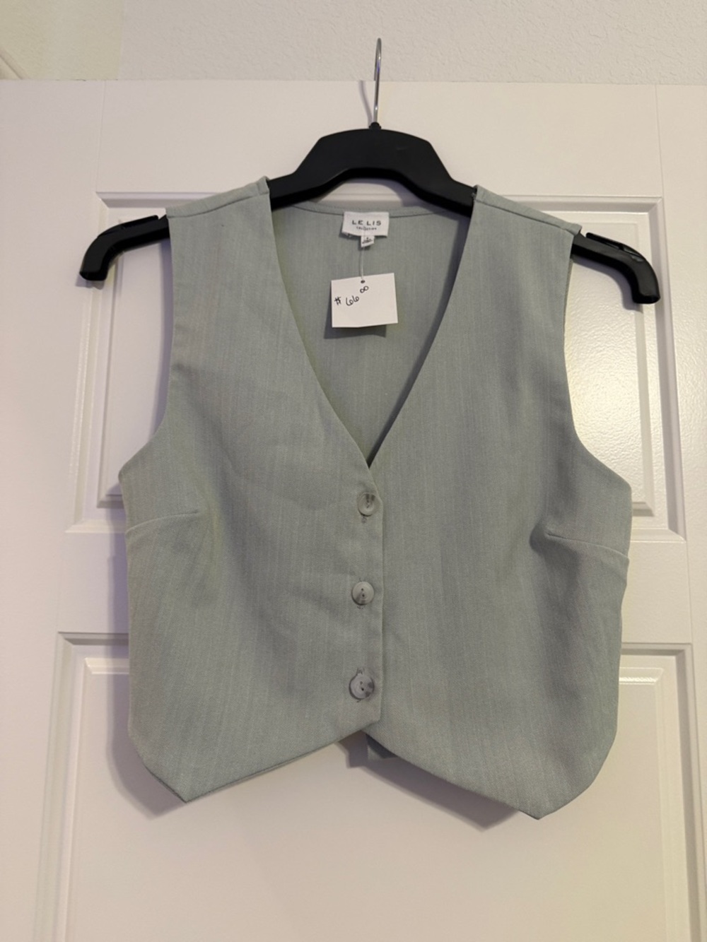 Le Lis Pale Mint Button Vest